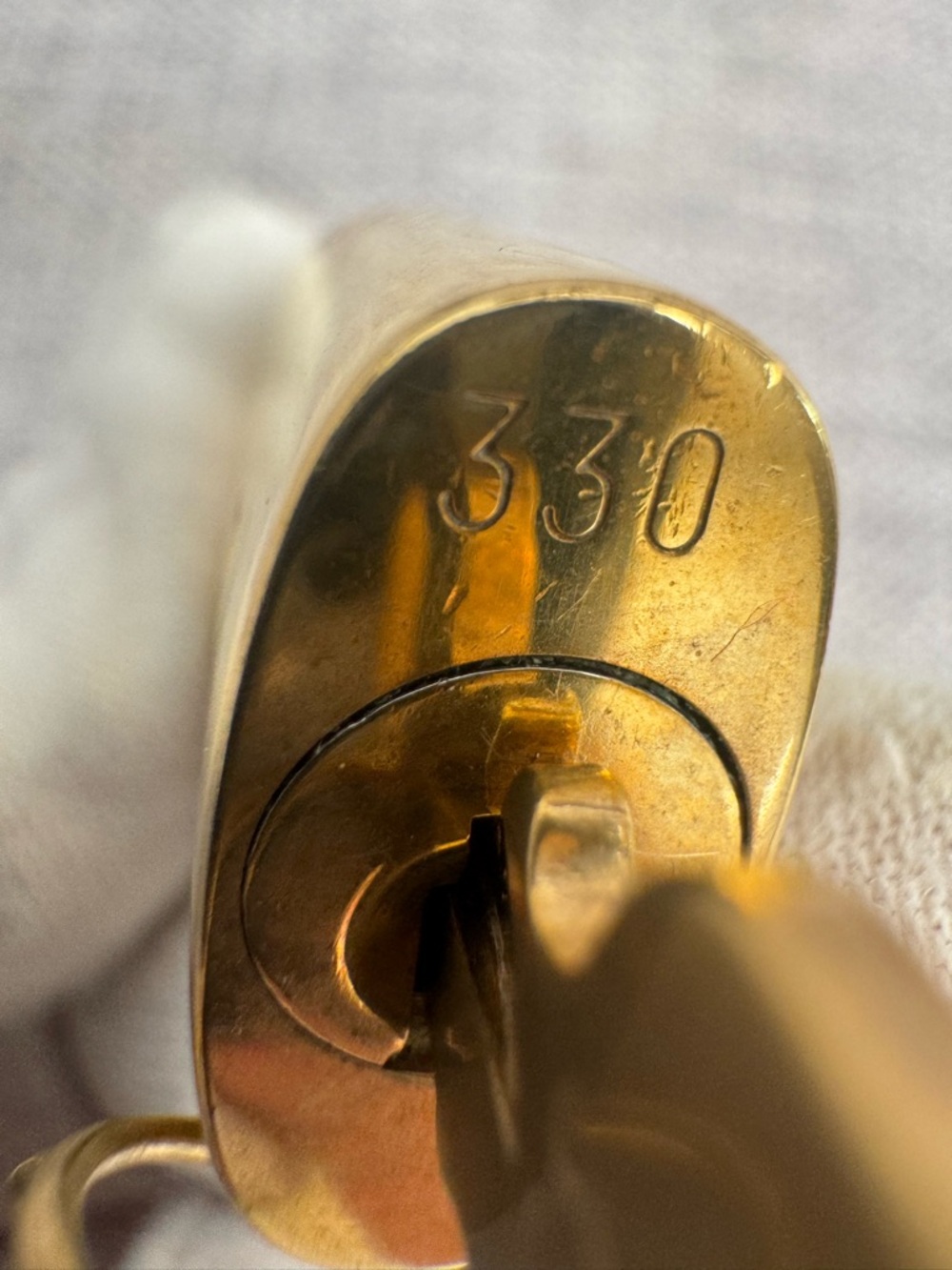 #330 Louis Vuitton Gold-Tone LV Padlock Key Charm - Picture 5 of 8
